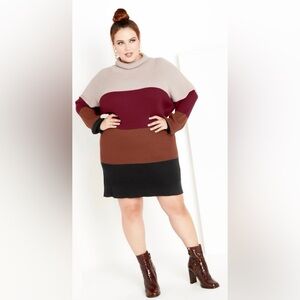 NWT City Chic Colorblock Sweater Dress- Size 16W